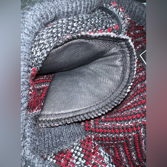 Vintage Southern Lady Cardigan Womens Large Acrylic Red Black Mixed Pattern USA - Picture 5 of 5